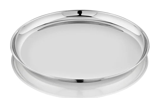Vinod Stainless Steel Bangla Bogi Plate, Lunch & Dinner Plate, Set of 4 pieces, Diameter 29 cm