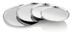 Vinod Stainless Steel Bangla Bogi Plate, Lunch & Dinner Plate, Set of 4 pieces, Diameter 29 cm