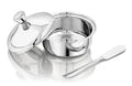 VINOD Stainless Steel Butter Pot with Butter Knife & Lid 100 gram Capacity, Highest Grade Steel, Rust Free, Dishwasher Safe, Tough Build