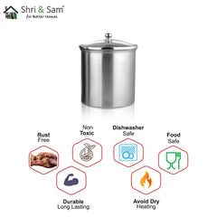 Jagdamba Cutlery Pvt Ltd. Serveware Candy Storage Canister with Air light Glass lid - 1400 ML