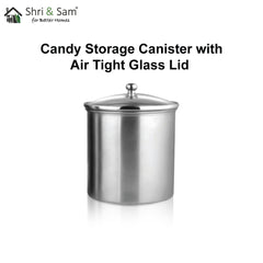 Jagdamba Cutlery Pvt Ltd. Serveware Candy Storage Canister with Air light Glass lid - 1400 ML