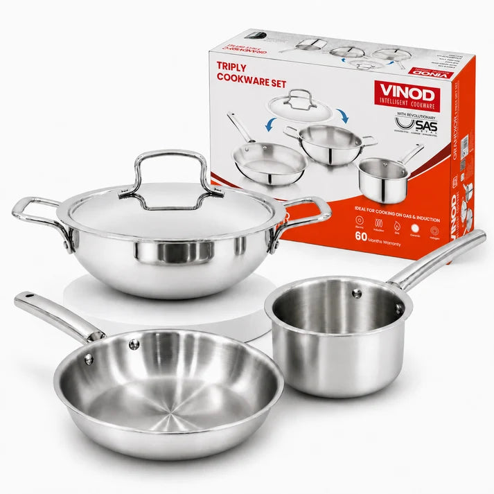Vinod Triply (SAS Metal) Grandior Gift Sets - (Induction Friendly)