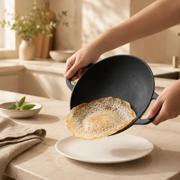 Ferona Cast Iron Appachetty with glass lid