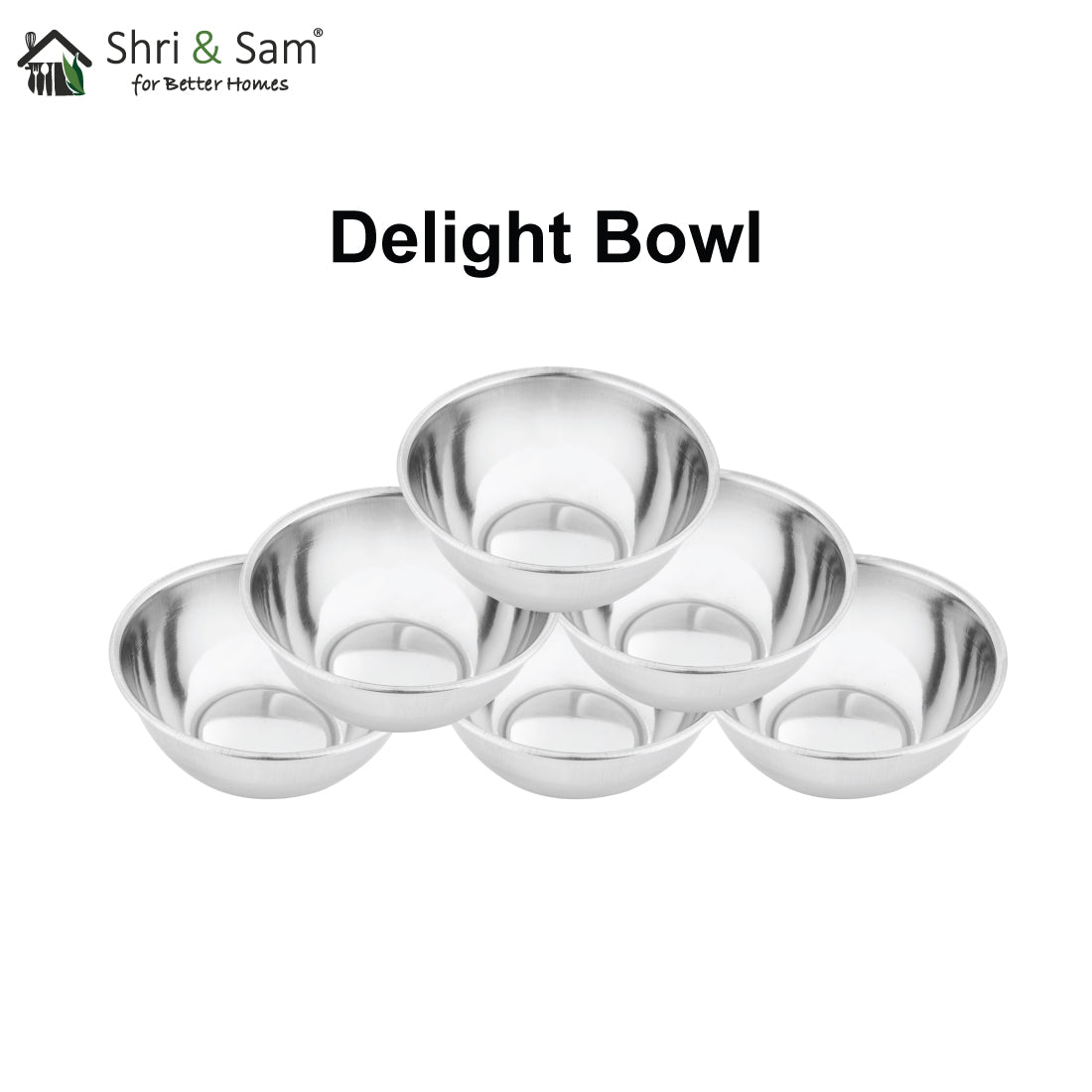Stainless Steel 6 PCS Bidding Bowl Delight