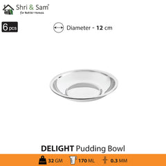 Stainless Steel 6 PCS Pudding Bowl Delight