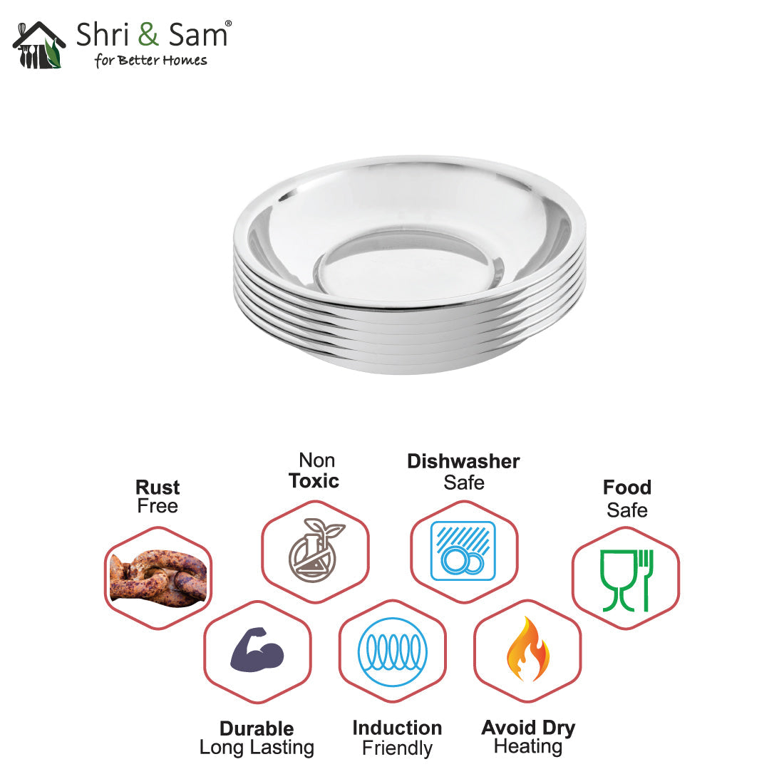 Stainless Steel 6 PCS Pudding Bowl Delight