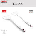 Vinod Stainless Queens Steel Roti Turner Heavy Gauge Flat Plain Cooking Spoon Steel Spatula I Set of 2