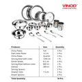 VINOD 18 Pieces Stainless Steel Dinner Set with Mirror finish, Heavy-Gauge steel, Rust-free, Durable, Dishwasher safe & ISI Certified