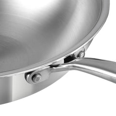 Vinod Platinum Triply Stainless Steel Wok - 26 cm (Induction Friendly)