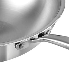 Vinod Platinum Triply Stainless Steel Wok - 26 cm (Induction Friendly)