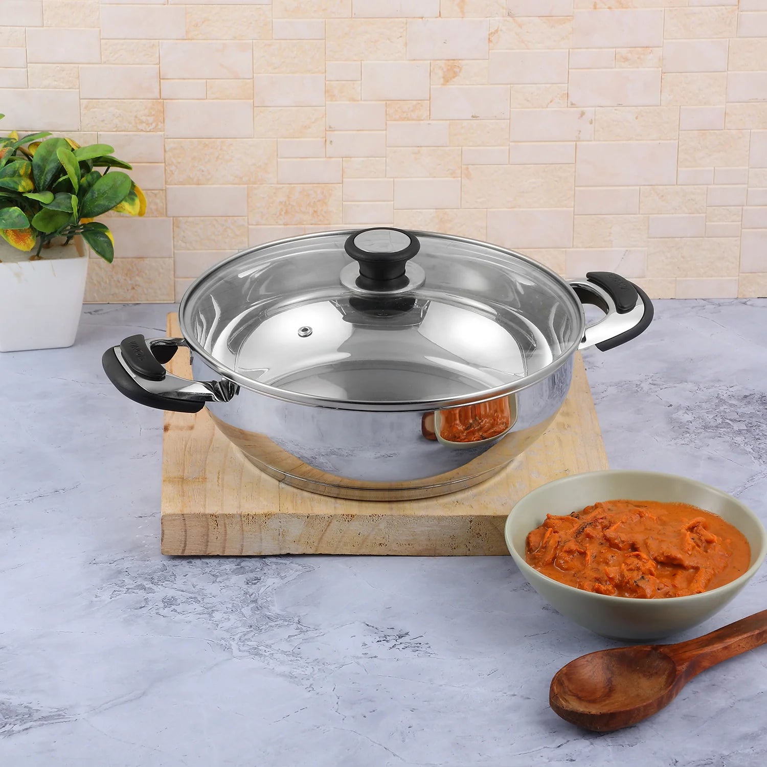 Vinod Stainless Steel Durban Kadai ( Induction Friendly )