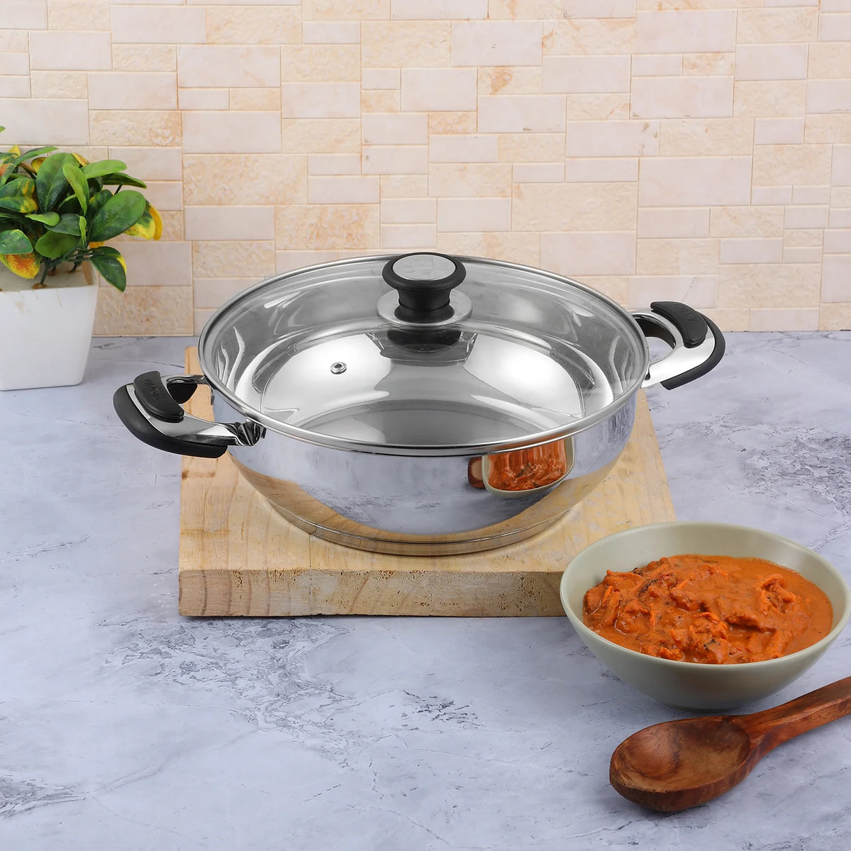 Vinod Stainless Steel Durban Kadai ( Induction Friendly )