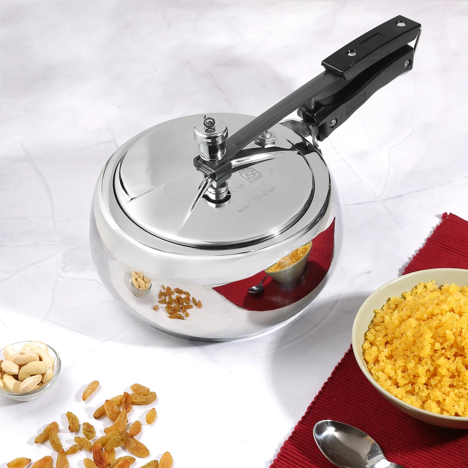 Vinod Europa Stainless Steel Handi Shape Inner Lid Pressure Cooker (Induction - Friendly)