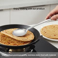 Vinod Stainless Steel Paratha Palta 34 cm Cooking Turner for Chapati, Dosa, Uttapam, Roti & Paratha Flat Plain Cooking Spoon Steel Spatula I Must Have Kitchen Tools I Set of 2