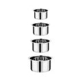 Vinod Stainless Steel Induction Friendly Flat Bottom Tope Without Lid – 4 Pieces Large Set – Capacity 3.70 Litre, 4.60 Litre, 5.50 Litre & 6.70 Litre