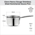 Vinod – Claro Heavy Gauge Stainless Steel Hammered Sauce Pan, 1.5 mm