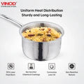 Vinod – Claro Heavy Gauge Stainless Steel Hammered Sauce Pan, 1.5 mm