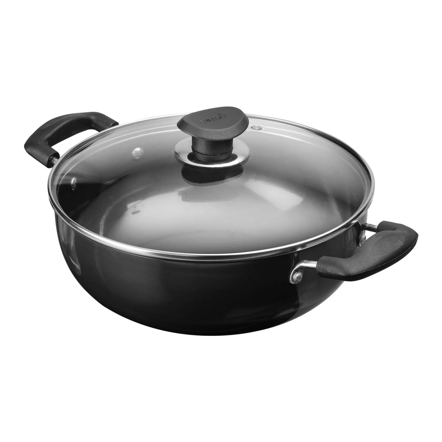 Vinod Hard Anodised Deep Kadai with Lid