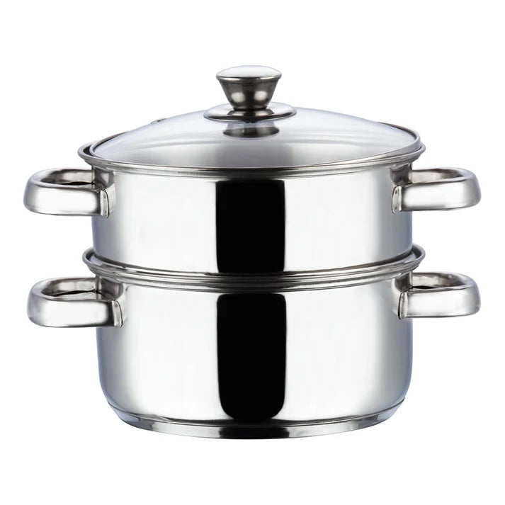 Vinod Stainless Steel 2 Tier Steamer with Lid (Induction Friendly)