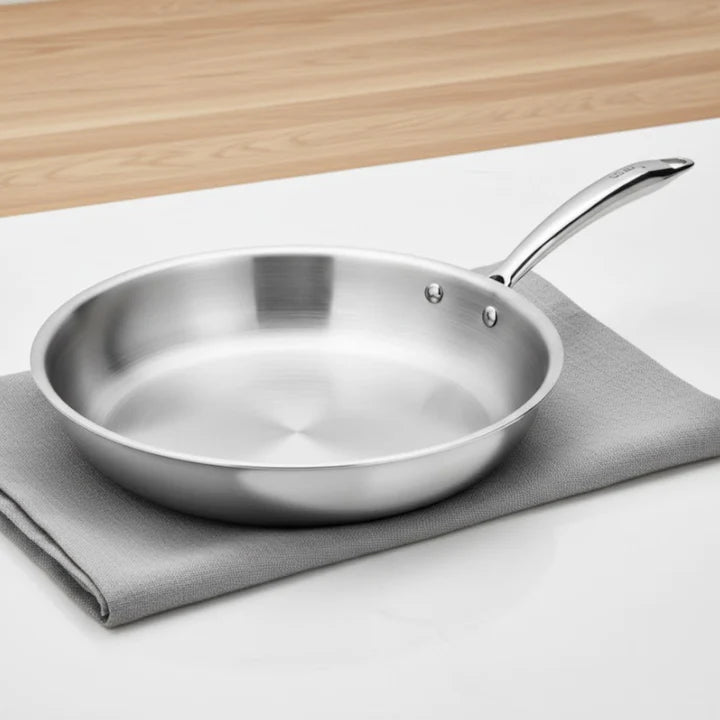 Doniv Titanium Triply Stainless Steel Fry Pan Induction Friendly