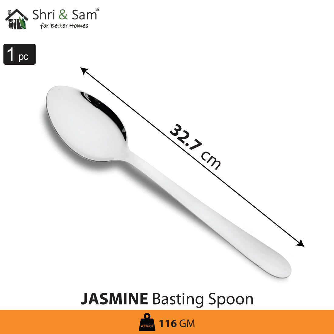 Stainless Steel Basting Spoon Solid Jasmine