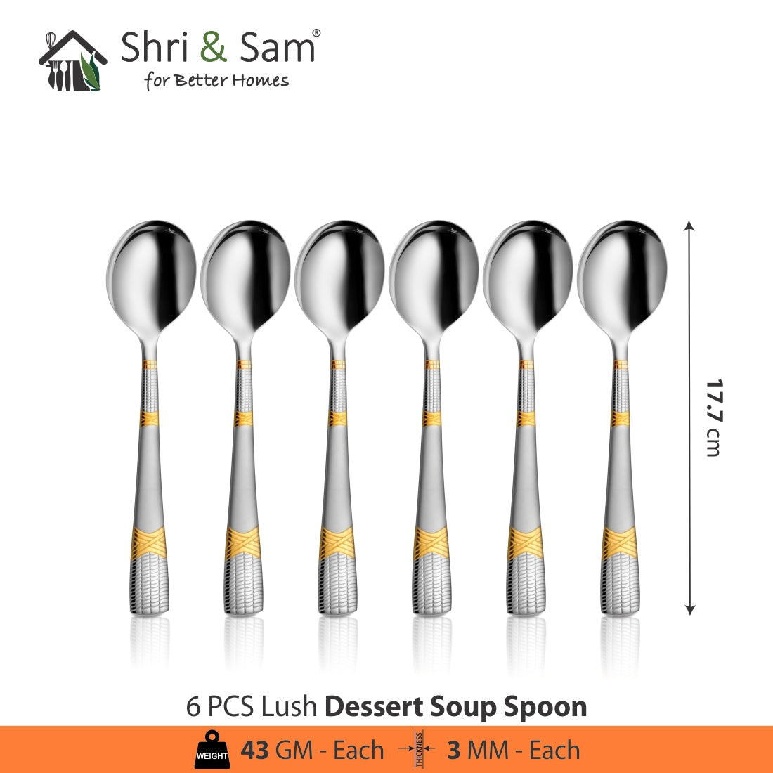 Stainless Steel 24 PCS Cutlery Set with Dessert Soup Spoon Lush