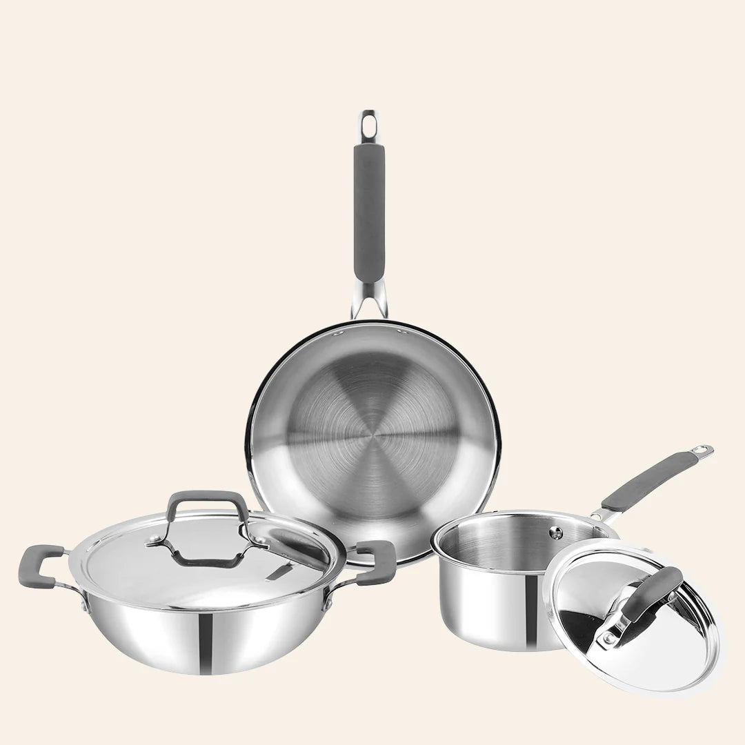 Vinod Platinum Triply Luxe 5 pc Set (with Lids)