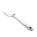 Vinod Stainless Queens Steel Roti Turner Heavy Gauge Flat Plain Cooking Spoon Steel Spatula I Set of 2
