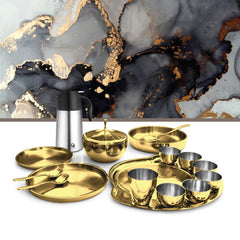 Stainless Steel 72 PCS Dinner Set with Gold PVD Coating (6 People) Nifty