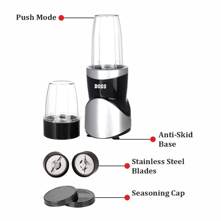 BOSS Nutri Glory 800W Juicer/ Mixer/Grinder/Smoothie Maker, 2 Year Warranty
