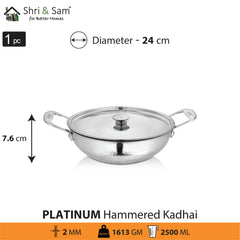 Stainless Steel 4 PCS Heavy Weight Hammered FAMILY Cookware Set Platinum
