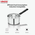 Vinod Stainless Steel Premium Plain Sauce Pan Heavy Gauge Milk Pan, Tea Pan, Induction & Gas Stove Compatible, Dishwasher Safe, Durable Tea Pot for Kitchen