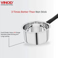 Vinod Stainless Steel Premium Plain Sauce Pan Heavy Gauge Milk Pan, Tea Pan, Induction & Gas Stove Compatible, Dishwasher Safe, Durable Tea Pot for Kitchen