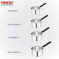 Vinod Stainless Steel Premium Plain Sauce Pan Heavy Gauge Milk Pan, Tea Pan, Induction & Gas Stove Compatible, Dishwasher Safe, Durable Tea Pot for Kitchen