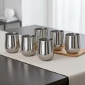 VINOD Stainless Steel Ruby Glass Set of 6 - 300 ml, Highest Grade Steel, Mirror Finish, Tough & Strong, Dishwasher Safe, Rust Free