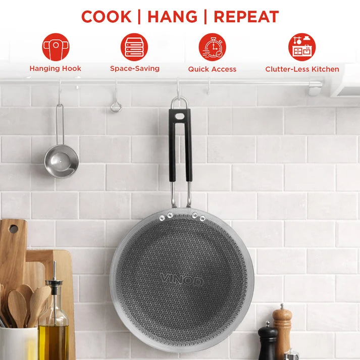 Vinod Platinum Triply Stainless Steel SAS Pro Concave Tawa - 25 cm (Induction Friendly)