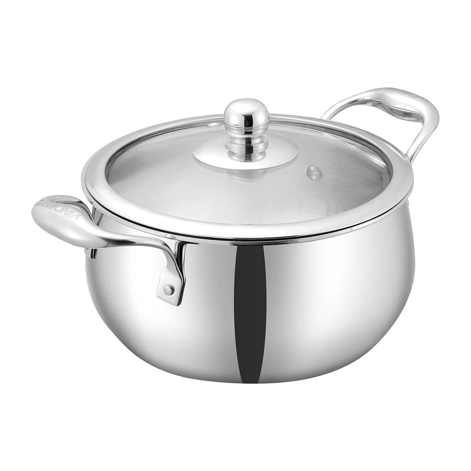 Vinod Platinum Triply Medium Belly Saucepot ( Induction Friendly )