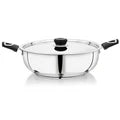 DONIV Stainless Steel Sorrento Sandwich Bottom Kadai with Steel Lid 24 cm -Induction Friendly