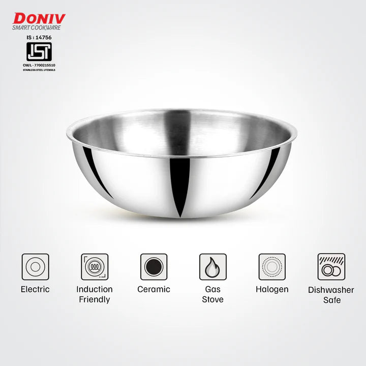 Doniv Titanium Triply Stainless Steel Tasla , Induction Friendly