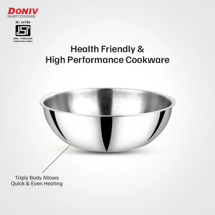 Doniv Titanium Triply Stainless Steel Tasla , Induction Friendly