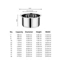 VINOD Stainless Steel Induction Friendly Round Bottom Tope Without Lid 12 Pieces Set Capacity from 300 ml to 6.70 Litre