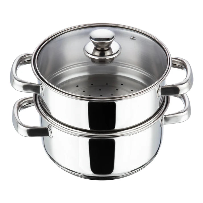 Vinod Stainless Steel 2 Tier Steamer with Lid (Induction Friendly)