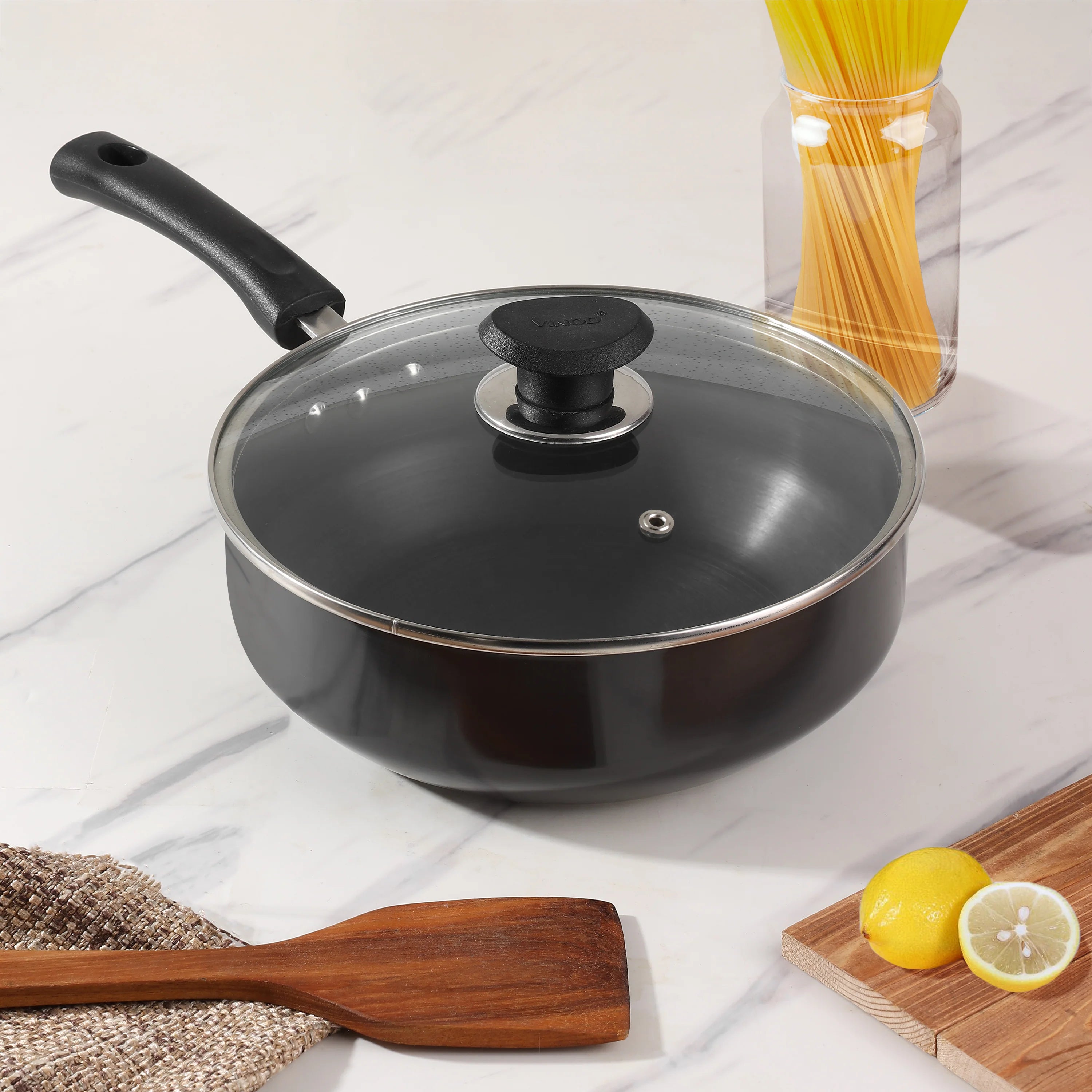 Vinod Hard Anodised All Purpose Pan - 24 cm