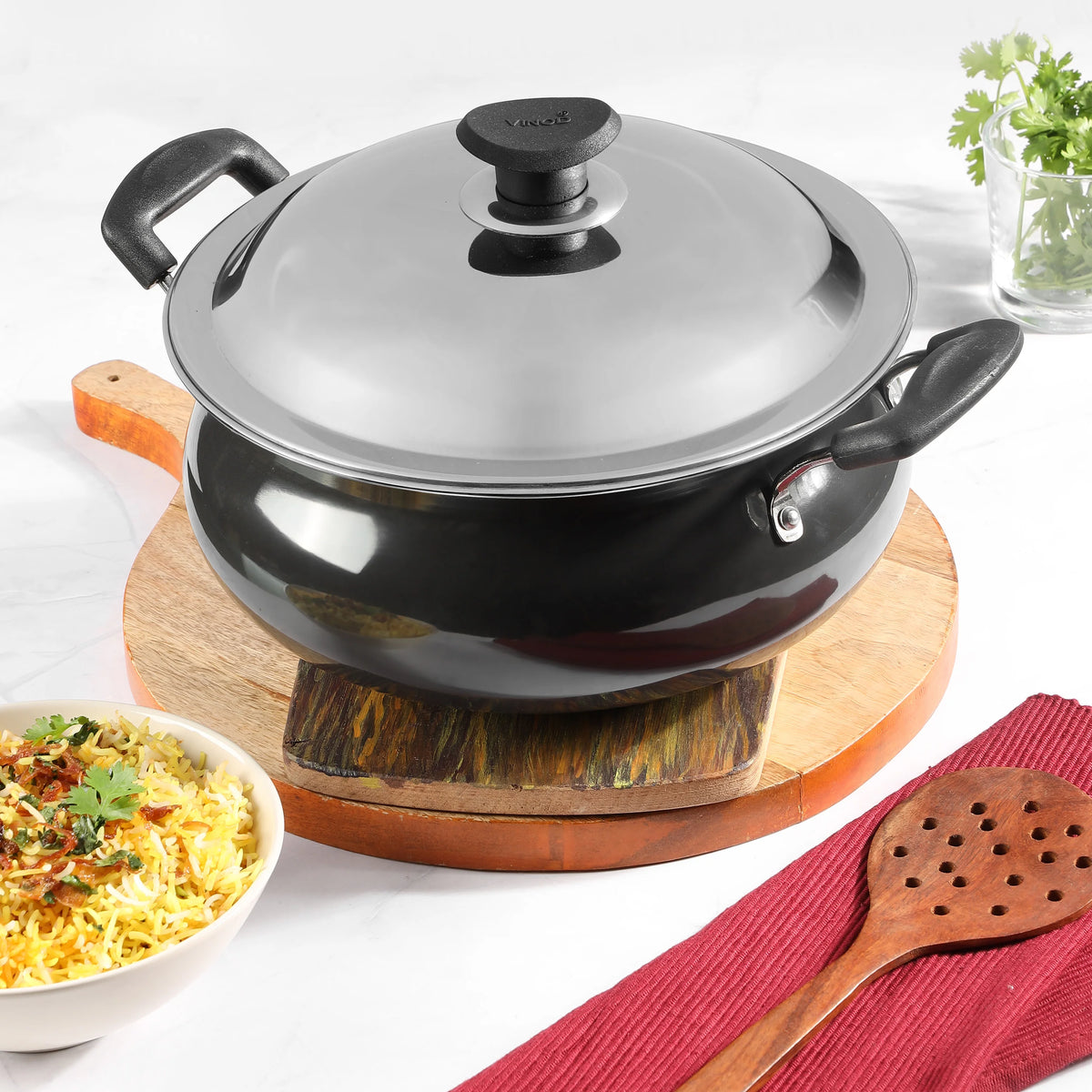 Vinod Hard Anodised Handi with Lid