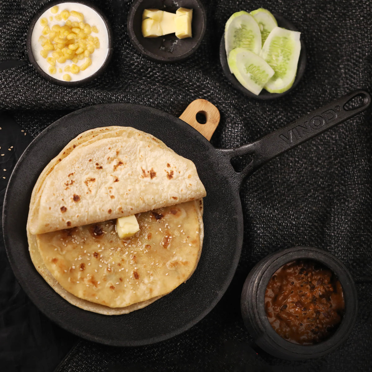 Vinod Legacy Pre-Seasoned Cast Iron Roti Tawa - 26 cm (Induction Friendly)