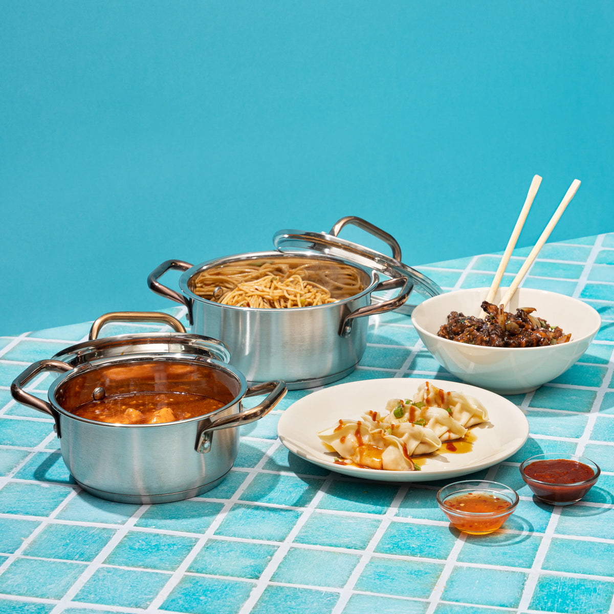 Vinod Oxford Stainless Steel Saucepot Set (Induction Friendly)