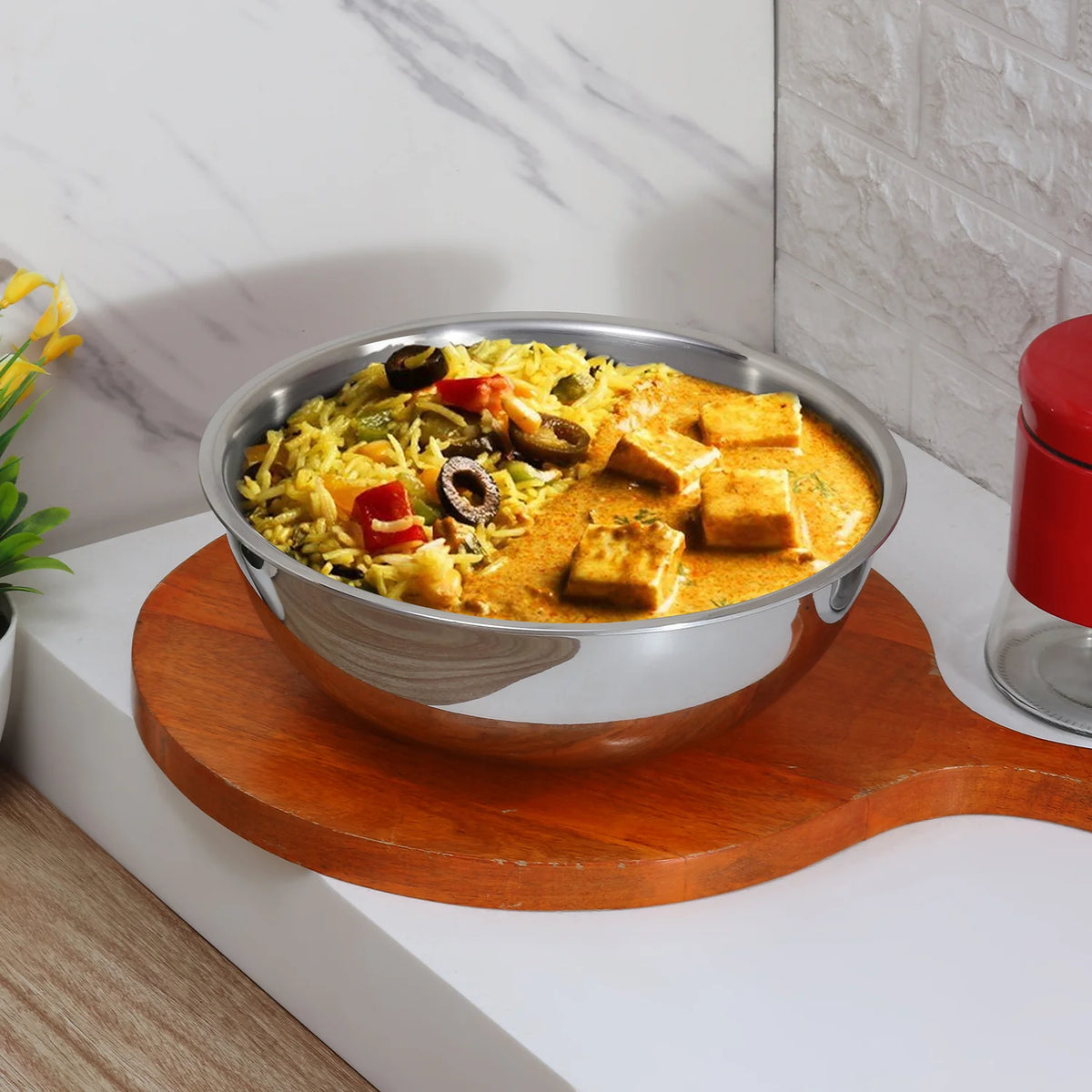 Vinod Platinum Triply Stainless Steel Extra Deep Tasla