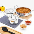 Doniv 2 Piece Majestic Sandwich Bottom Cookware Set, 1 Piece Sauce Pan with lid 14 cm & 1 Piece Kadhai with Lid 24 cm