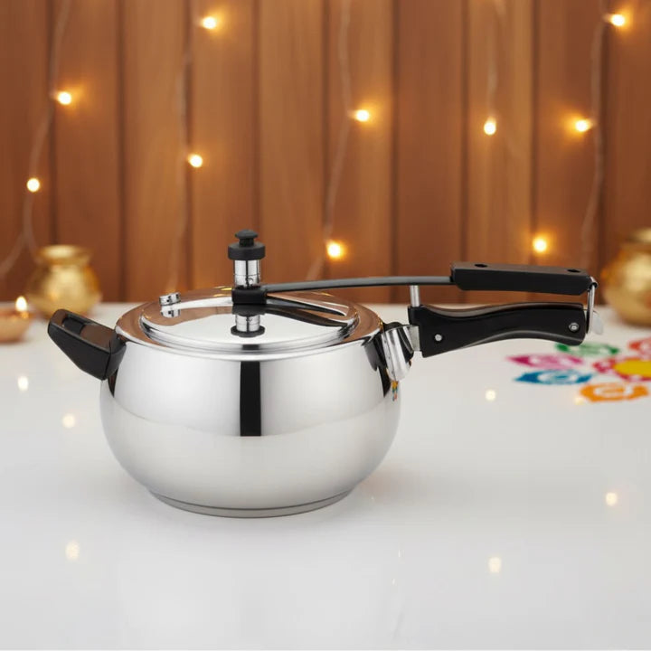 Doniv Stainless Steel Sandwich Bottom Pressure Cooker With Inner Lid  (Amaze Series) – Induction Friendly