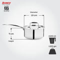 Doniv Titanium Triply Stainless Steel Sauce Pan with Cover Induction Friendly